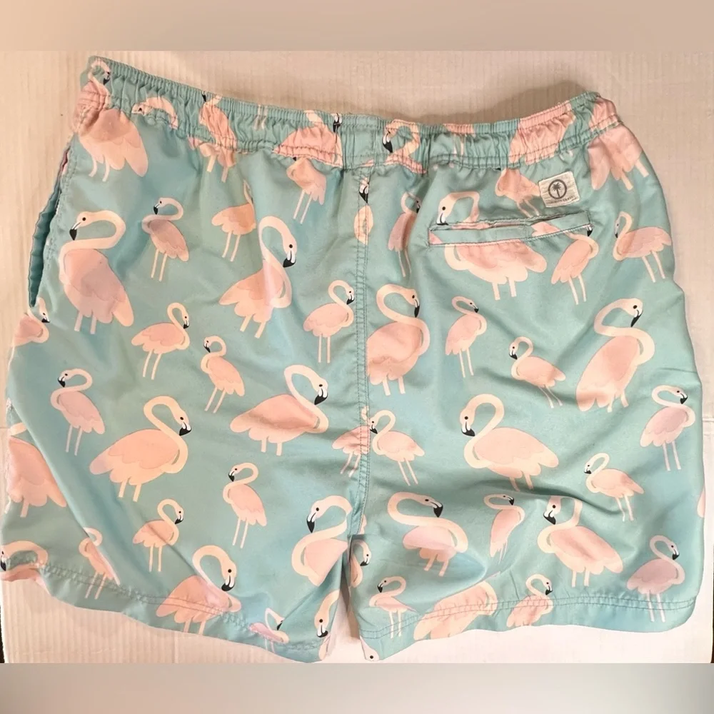 Trinity Coast Men’s Pink Flaming Baby Blue Swim Trunks Liner Size‎ XL Pre-Owned